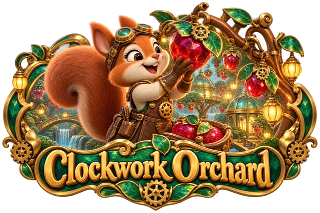 Clockwork Orchard illustrated game world