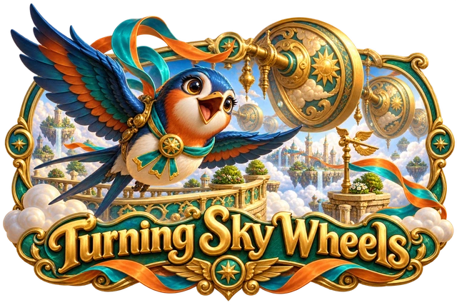 Turning Sky Wheels illustrated game world